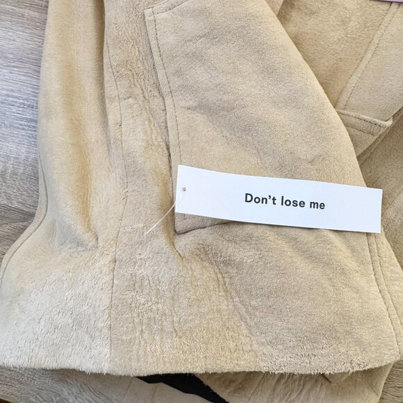 NWT Reformation Veda Lincoln Suede Shirt Jacket Oat Distressed Tan XXS - Picture 13 of 17